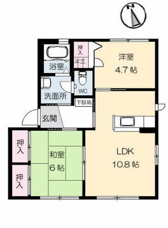 プレミノール古三津 A B Cの物件間取画像